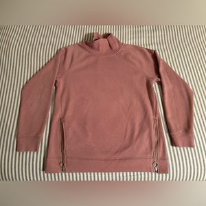 Athleta sweatshirt/tunic. Rose color. Collared sweatshirt with fleece inside.